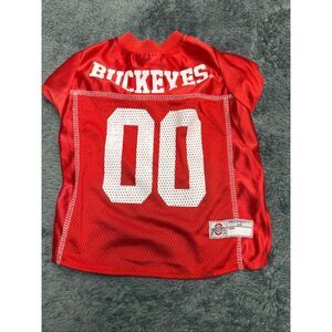 Pets First Small Ohio State Buckeyes 00 Red Pet Jersey.  14” long